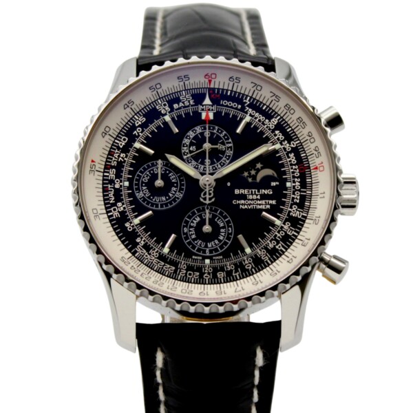 Breitling Navitimer 1461 Triple Calendar Moonphase LE 46mm Black Dial Stainless Steel A19370