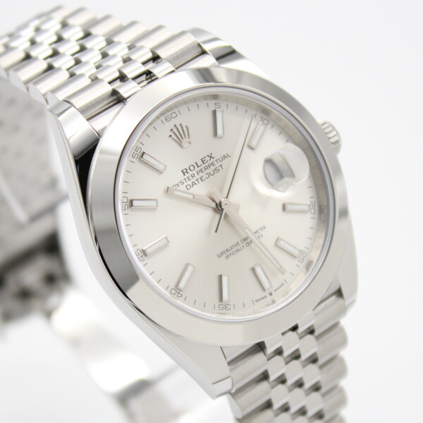 Rolex Datejust 41mm Silver Dial Smooth Bezel Jubilee Bracelet Stainless Steel 126300 - Image 3
