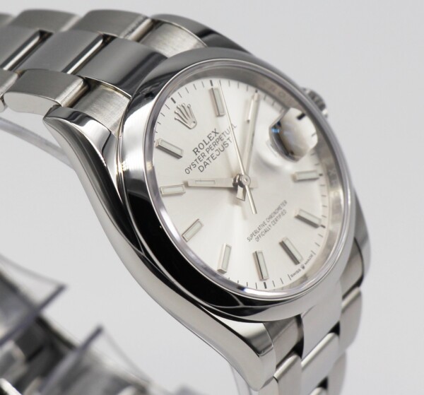 Rolex Datejust 36mm Smooth Bezel Oyster Bracelet Silver Dial 126200 - Image 3