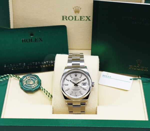 Rolex Datejust 36mm Smooth Bezel Oyster Bracelet Silver Dial 126200 - Image 7