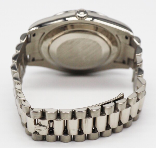 Rolex Day-Date 2 18k White Gold 41mm Ivory Dial Fluted Bezel President Bracelet 218239 - Image 4