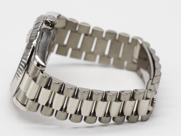 Rolex Day-Date 2 18k White Gold 41mm Ivory Dial Fluted Bezel President Bracelet 218239 - Image 6