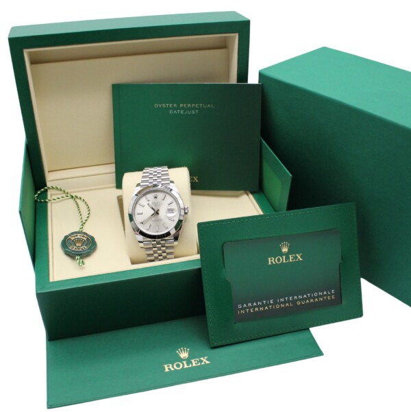 Rolex Datejust 41mm Silver Dial Smooth Bezel Jubilee Bracelet Stainless Steel 126300 - Image 7