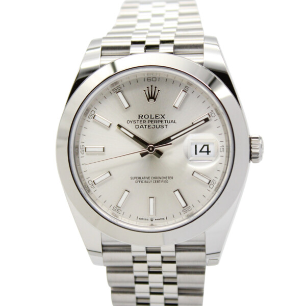 Rolex Datejust 41mm Silver Dial Smooth Bezel Jubilee Bracelet Stainless Steel 126300