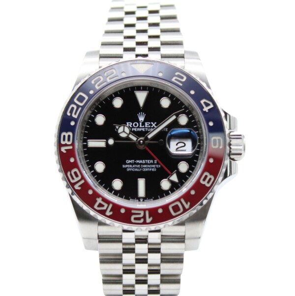Rolex GMT-Master II 'Pepsi' Black Dial Jubilee Bracelet Stainless Steel 126710BLRO