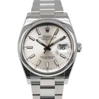 Rolex Datejust 36mm Smooth Bezel Oyster Bracelet Silver Dial 126200