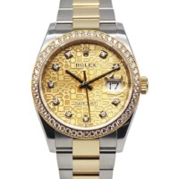 Rolex Datejust 36mm Two Tone Factory Diamond Bezel Oyster Bracelet 126283RBR