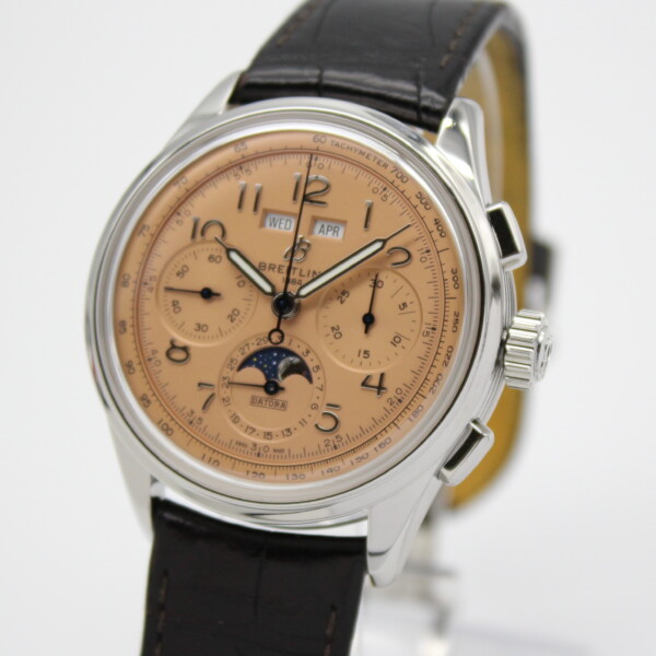 Breitling Premier B25 Datora Triple Calendar Moonphase Salmon Dial AB2510 - Image 2