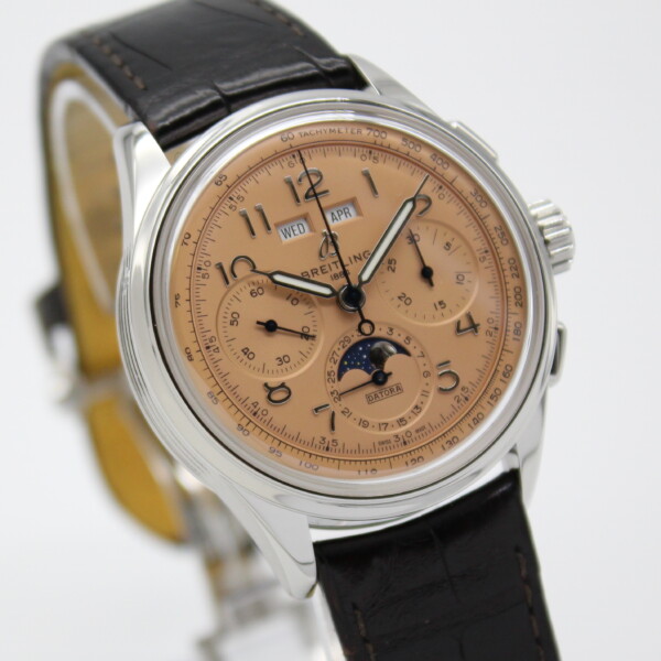 Breitling Premier B25 Datora Triple Calendar Moonphase Salmon Dial AB2510 - Image 3