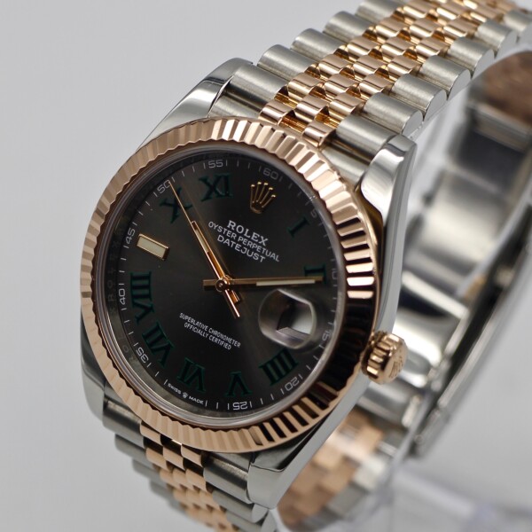 Rolex Datejust 41mm Two Tone Rose Gold Wimbledon Dial Jubilee Bracelet 126331 - Image 2