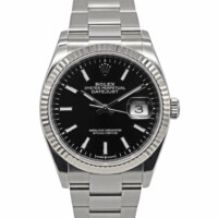 Rolex Datejust 36mm Black Dial Stainless Steel Fluted Bezel Oyster Bracelet 126234