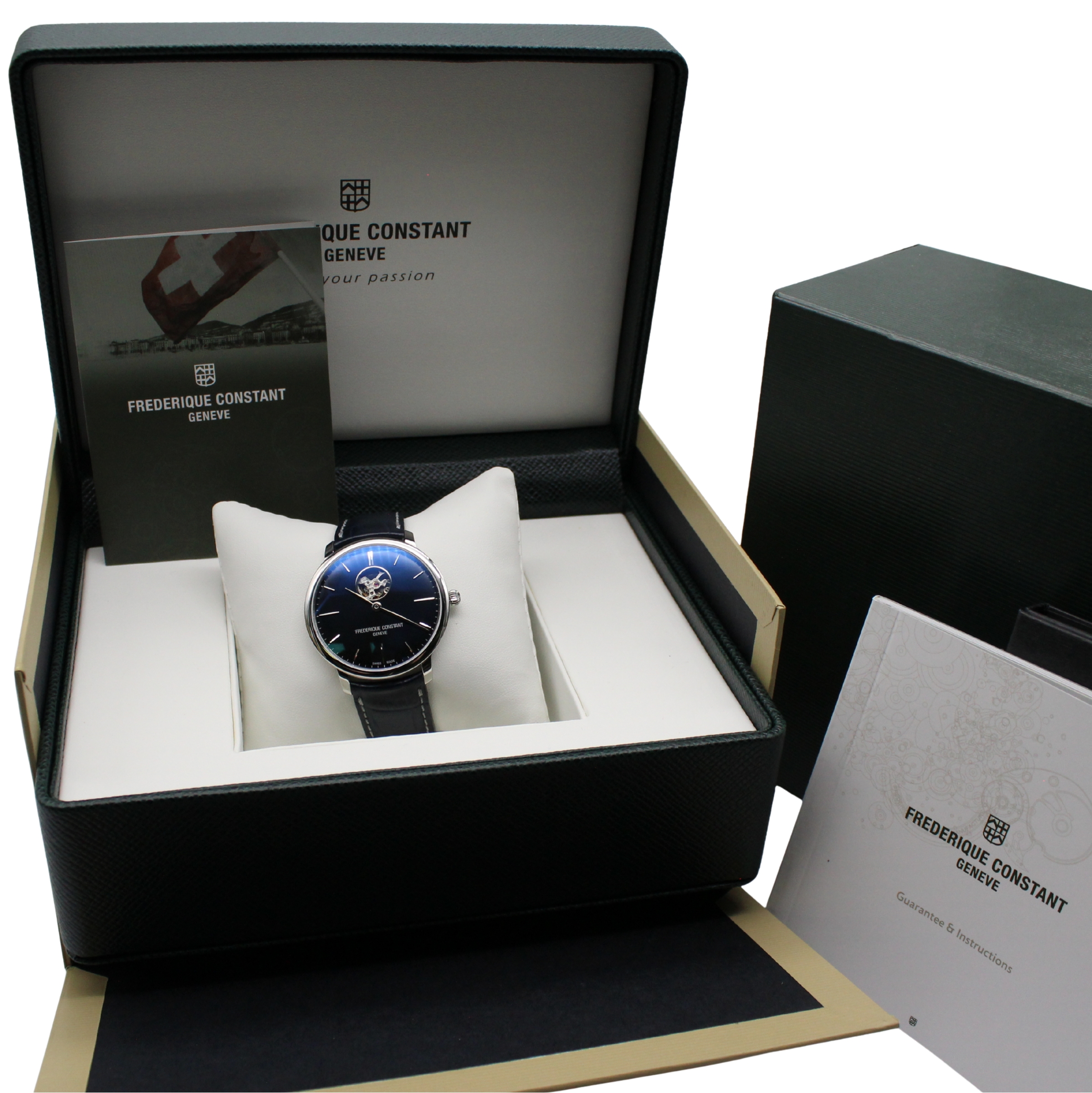 Frederique Constant Slimline Heartbeat 40mm Blue Dial Stainless Steel FC-312N4S6 - Image 5