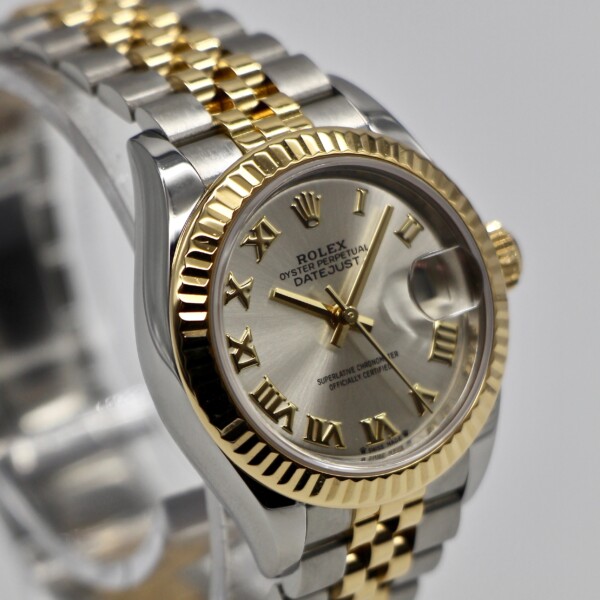 Rolex Lady Datejust 28mm Two-Tone Silver Roman Dial Jubilee Bracelet Fluted Bezel 279173 - Image 3