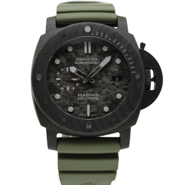Panerai Submersible Marina Millitare 47mm Carbon Dial Carbotech Case PAM00979