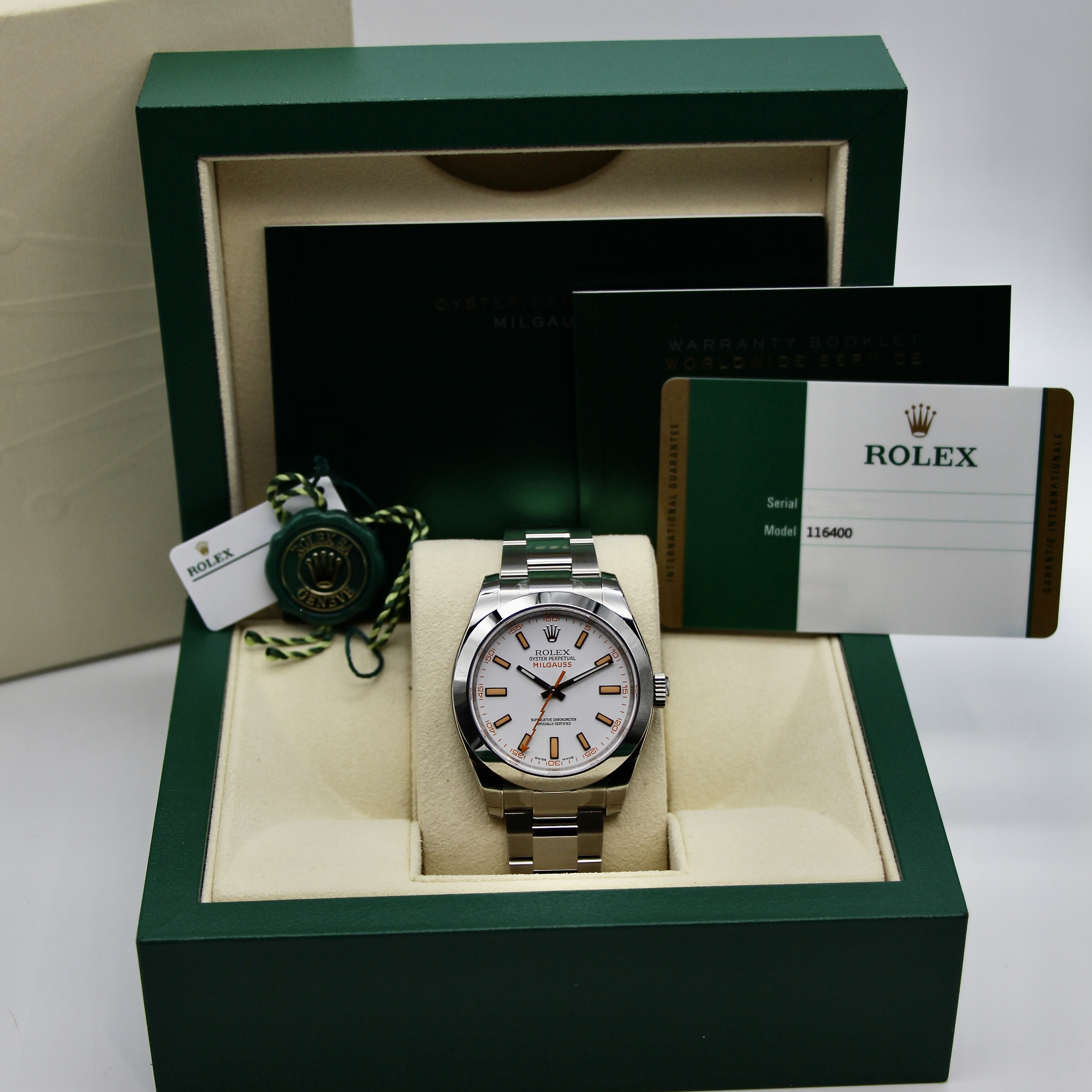 Rolex Milgauss 40mm White Dial Stainless Steel 116400 Luxury