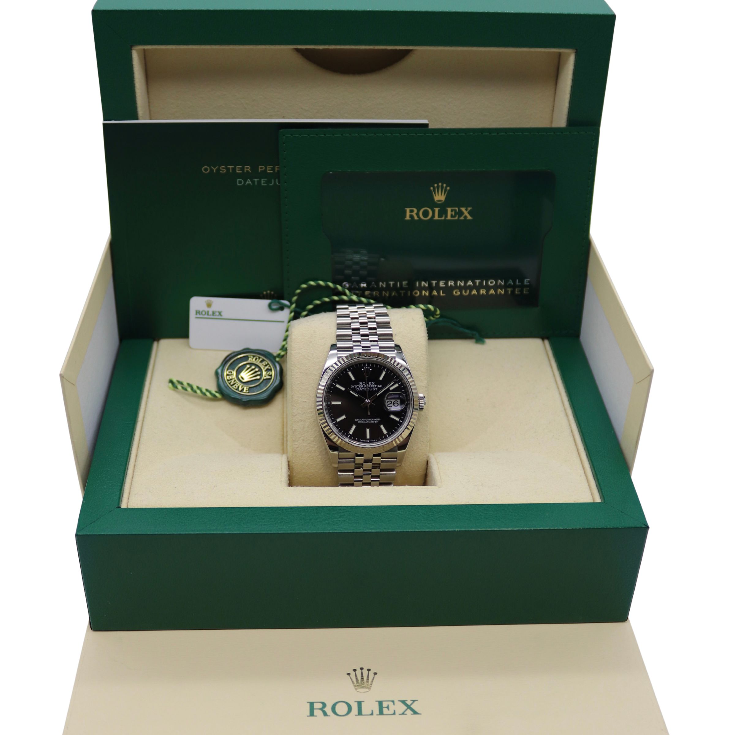 Rolex Datejust 36mm Black Dial Fluted Bezel Jubilee Bracelet Stainless Steel 126234 - Image 7