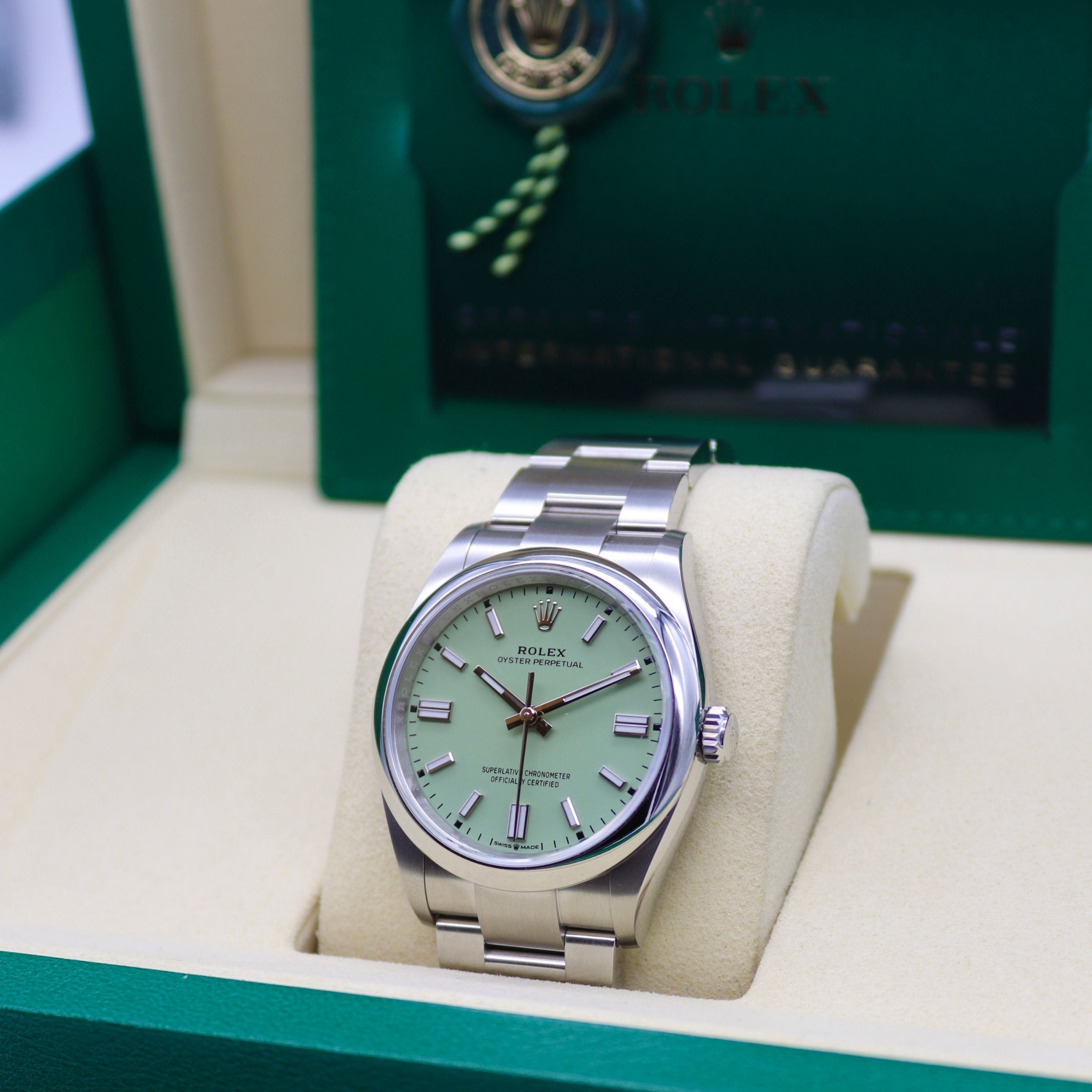 Rolex Oyster Perpetual 36mm Pistachio Dial Stainless Steel 126000 - Image 7