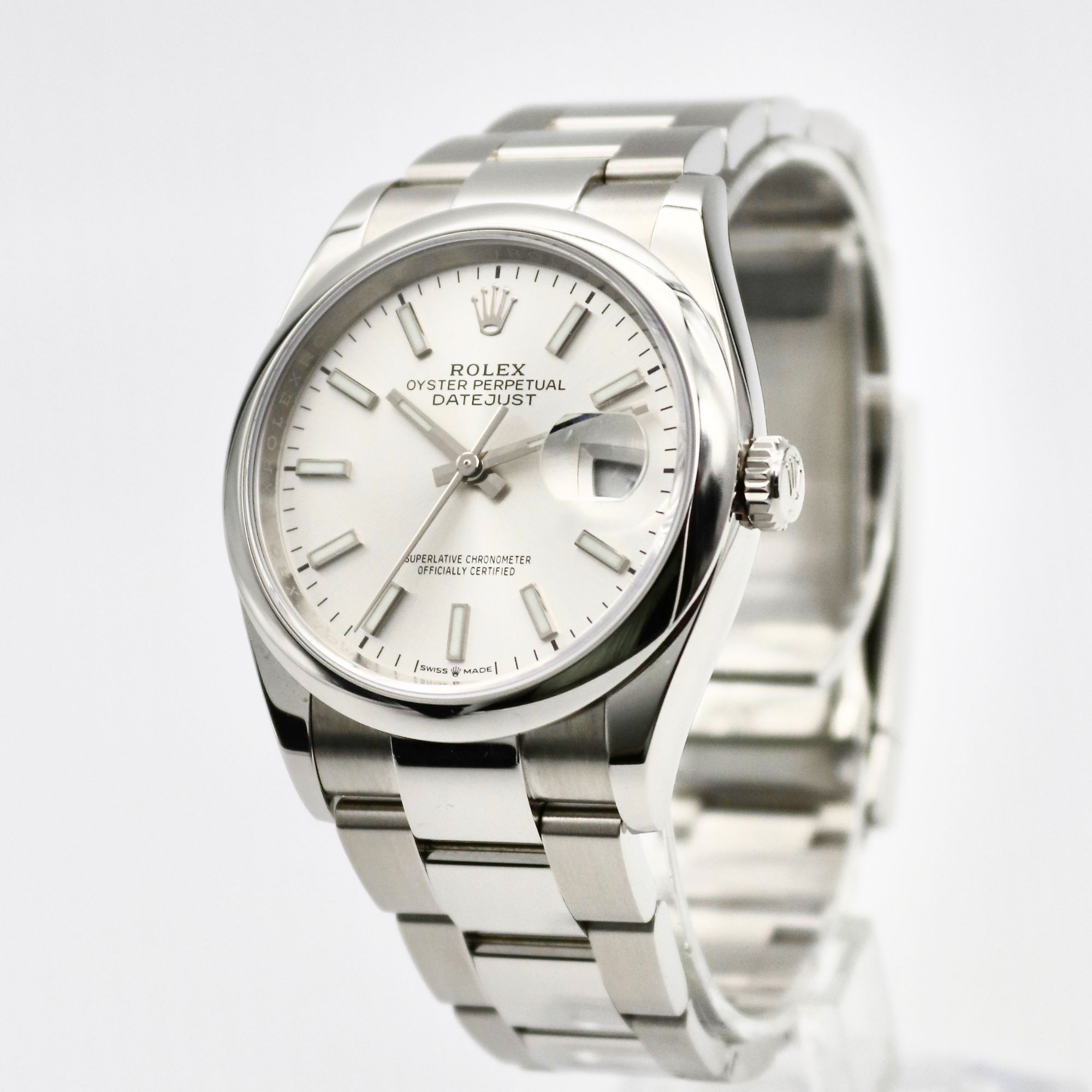 Rolex Datejust 36mm Smooth Bezel Oyster Bracelet Silver Dial 126200 - Image 2