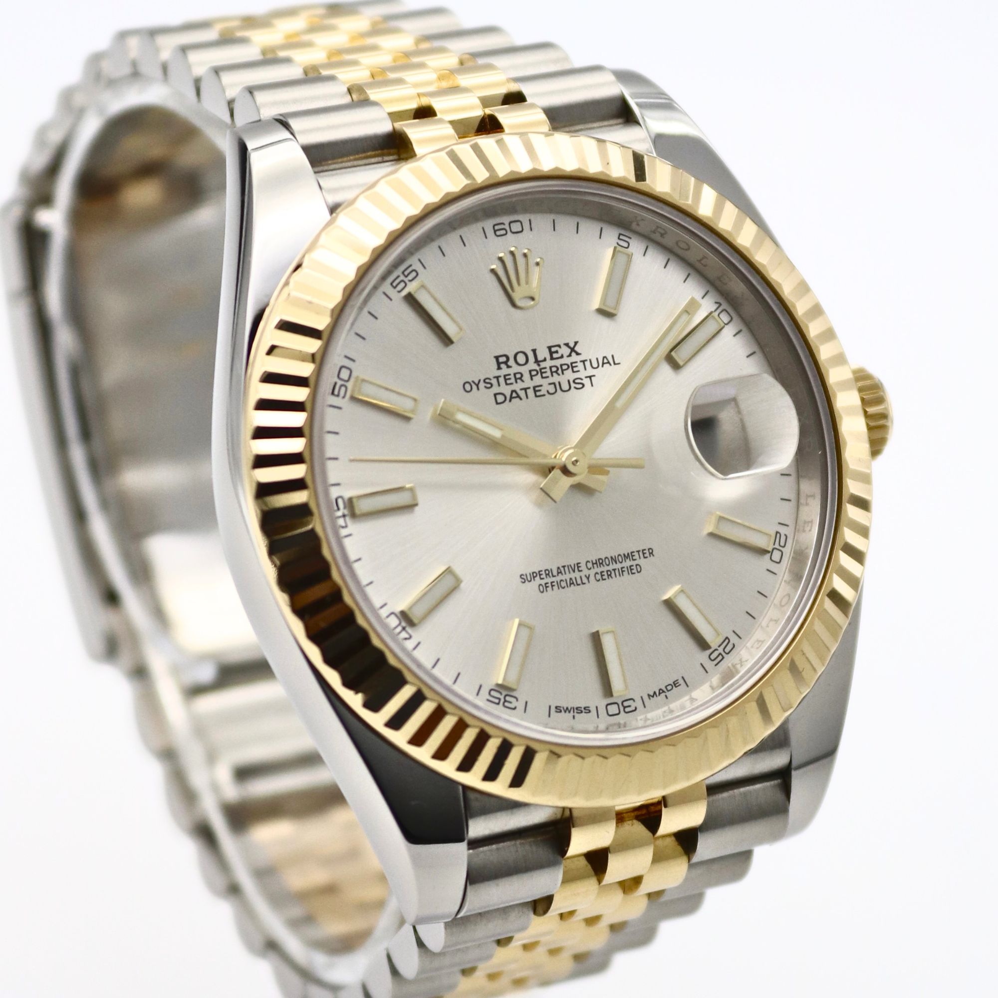 Rolex Datejust 41mm Two-Tone Silver Dial Fluted Bezel Jubilee Bracelet 126333 - Image 3