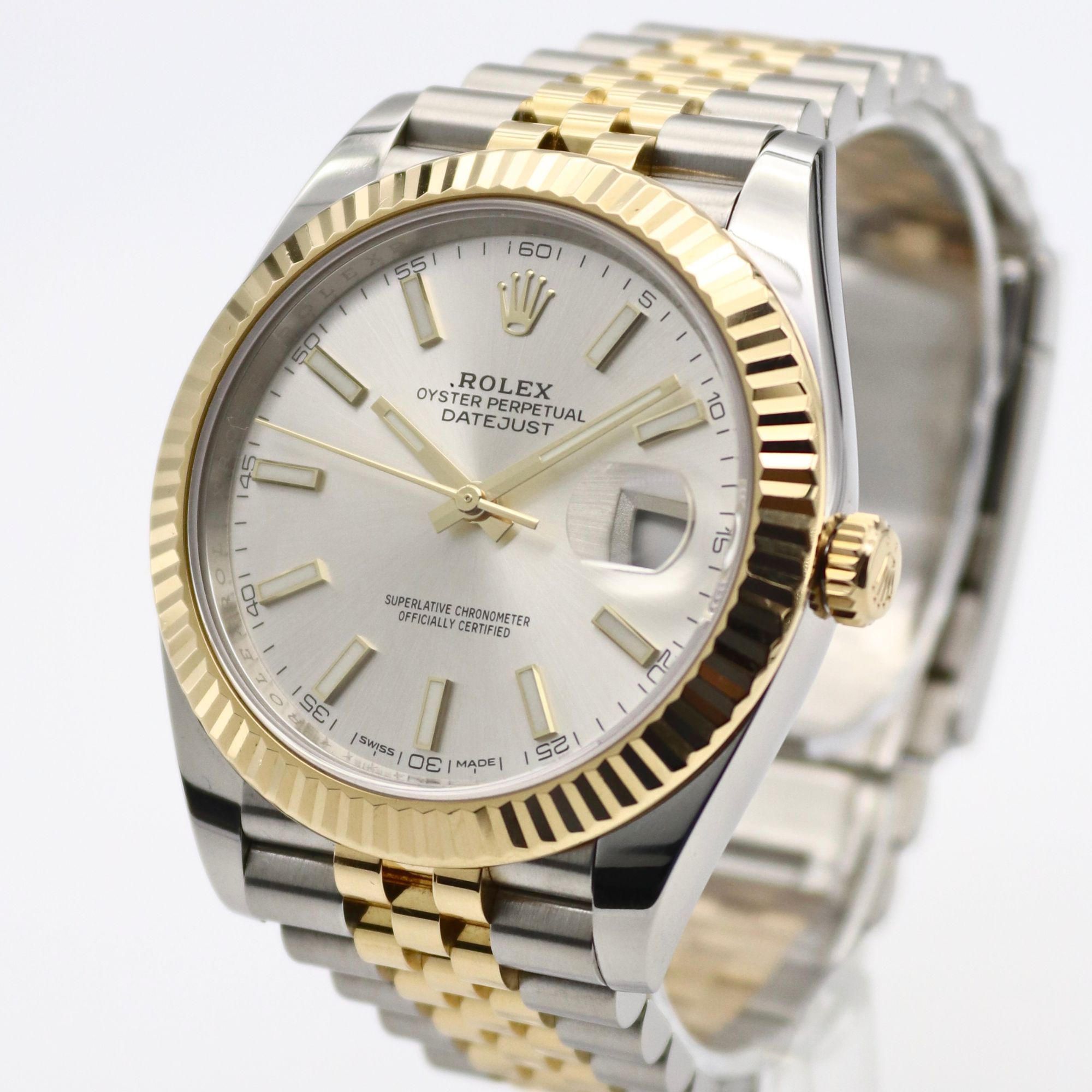 Rolex Datejust 41mm Two-Tone Silver Dial Fluted Bezel Jubilee Bracelet 126333 - Image 2
