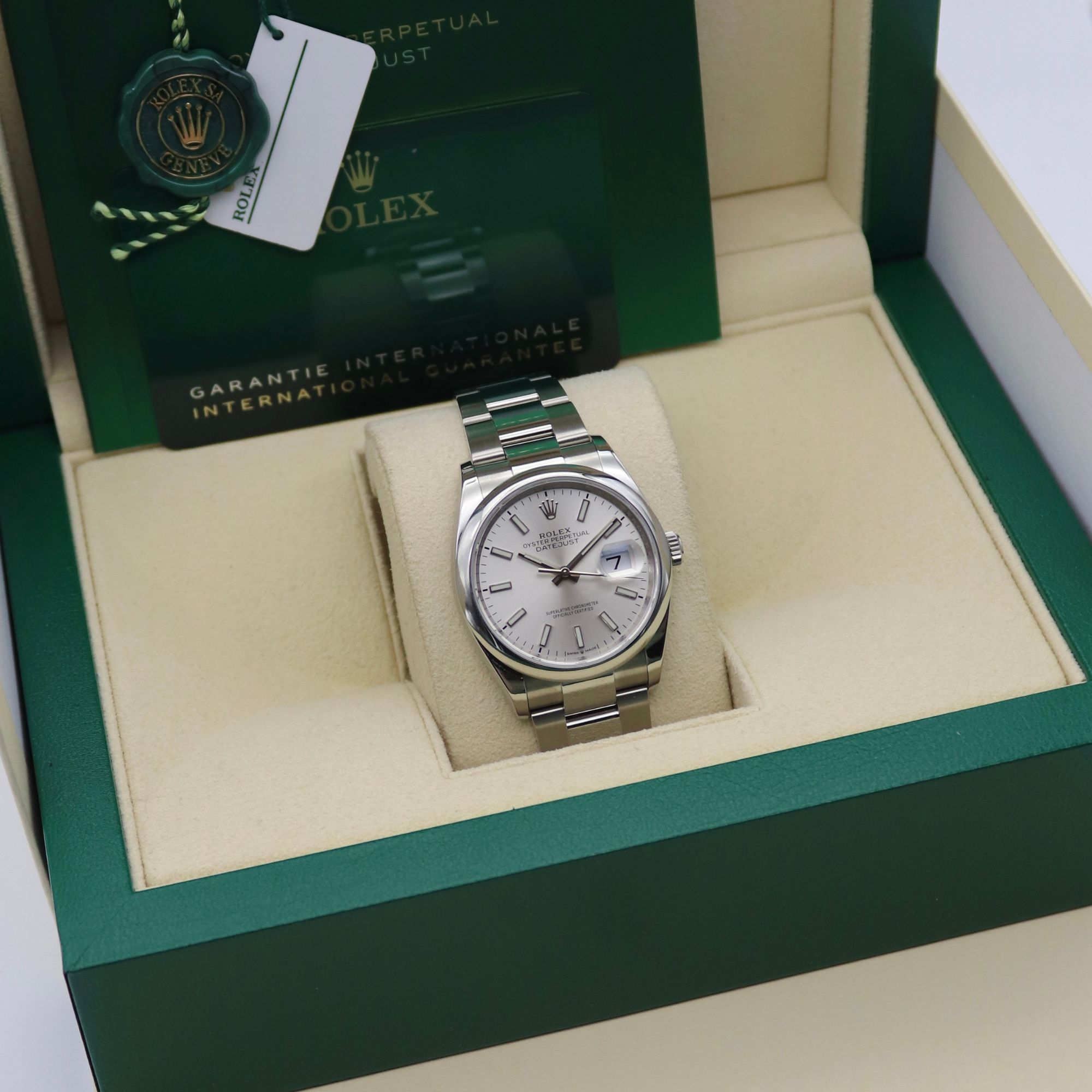 Rolex Datejust 36mm Smooth Bezel Oyster Bracelet Silver Dial 126200 - Image 7