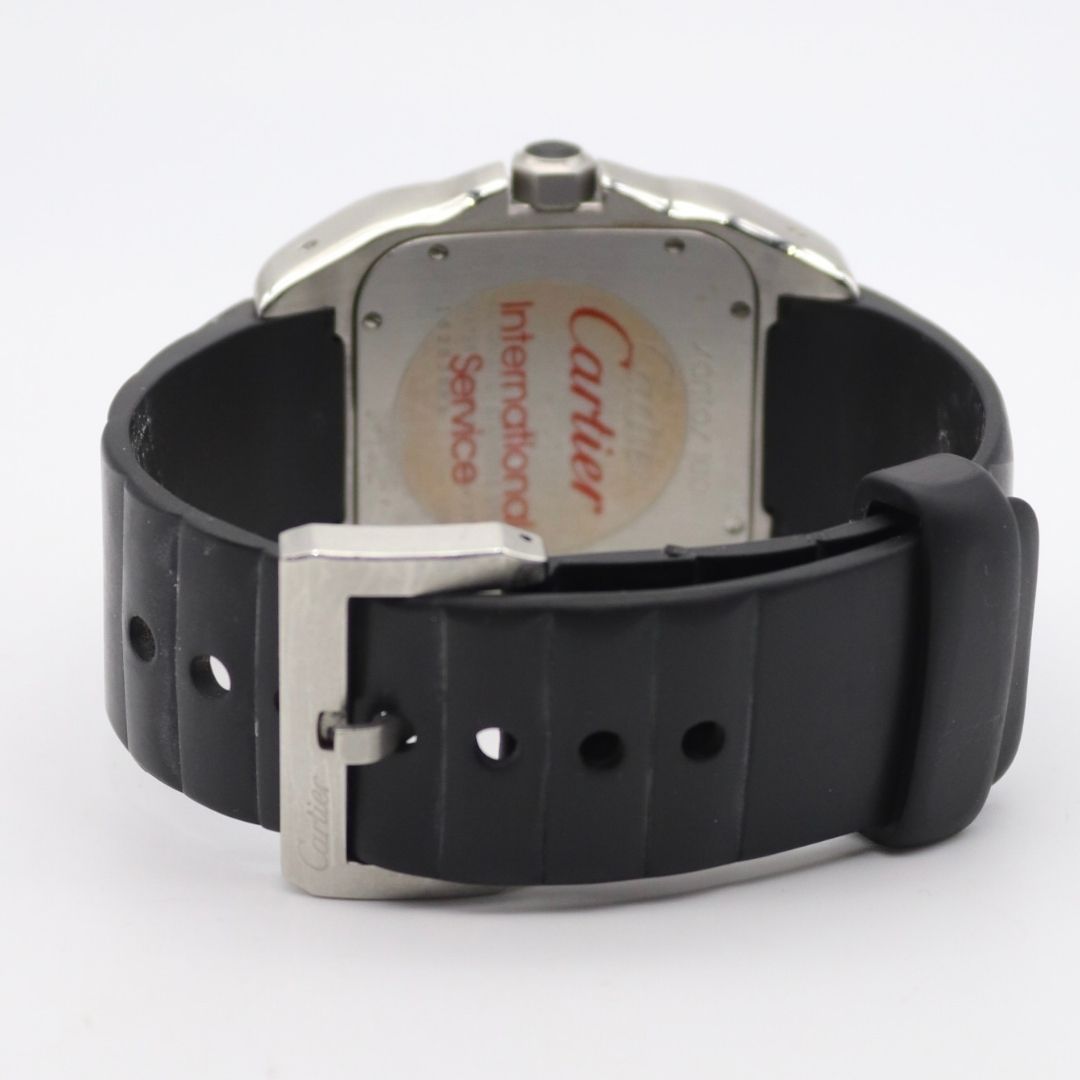 Cartier Santos 100 Large Silver Dial 38 x 51mm Rubber Bezel Stainless Steel W20121U2 - Image 6