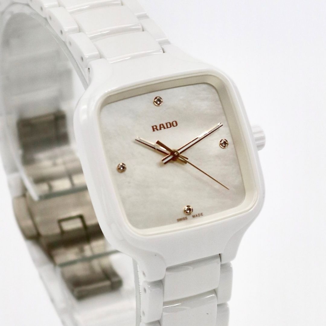 Rado True Square White Mother of Pearl Dial with 4 Diamonds29.2 mm Quartz R27072902 - Image 3