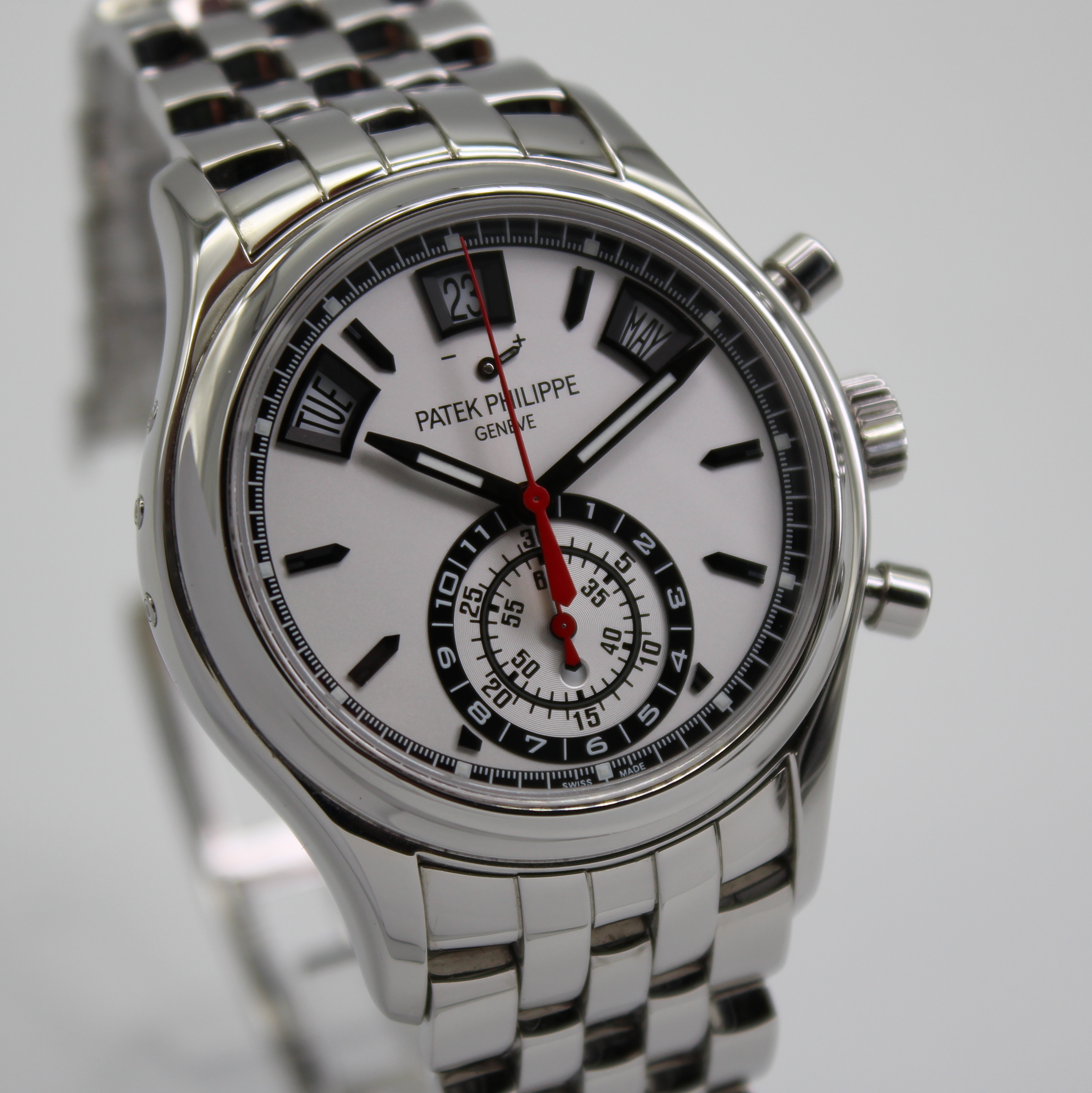 Patek Philippe Annual Calendar Chronograph 40.5mm White Dial Stainless Steel 5960/1A-001 - Image 3