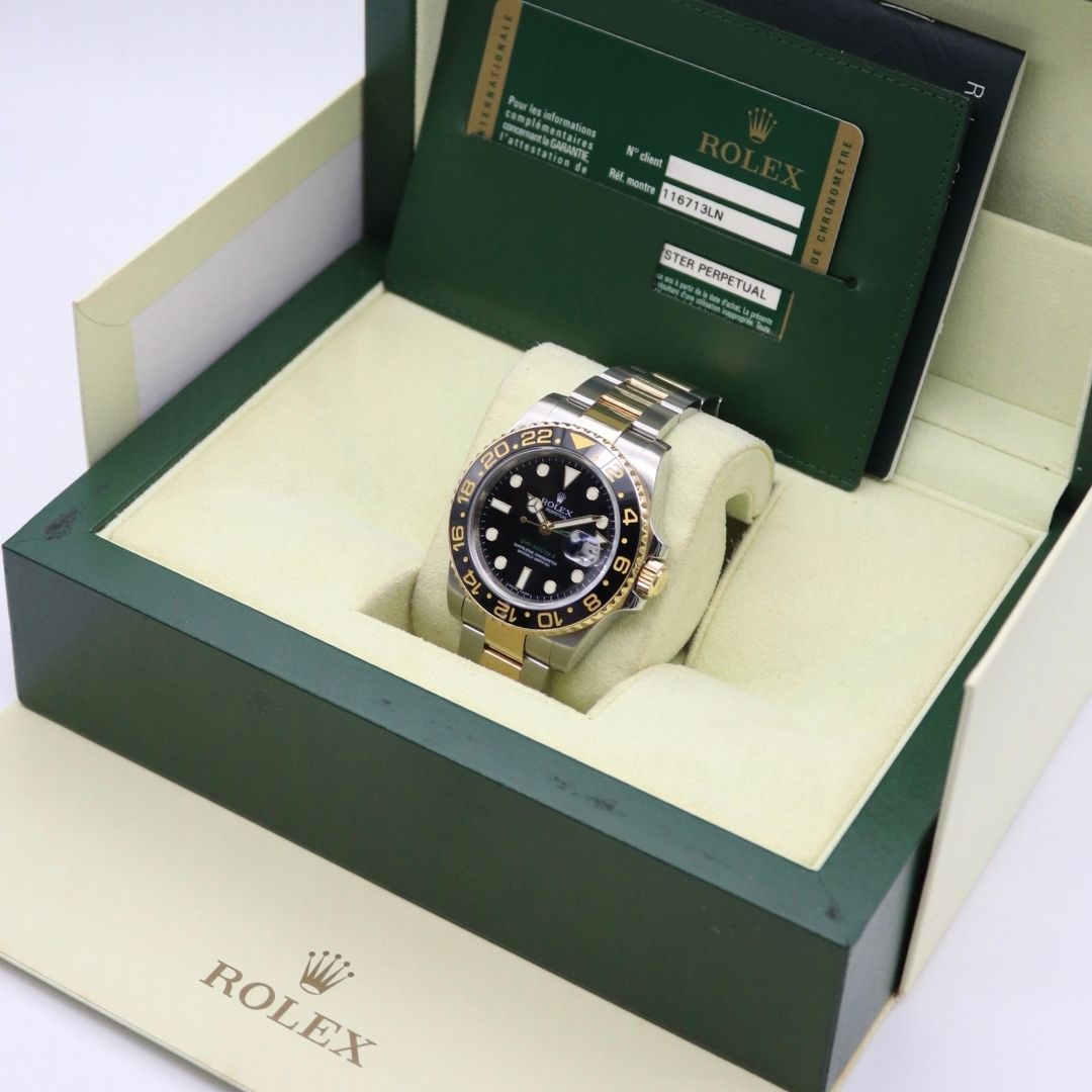 Rolex GMT-Master II 40mm Black Dial 18k two tone Yellow Gold/Stainless Steel 116713LN - Image 7