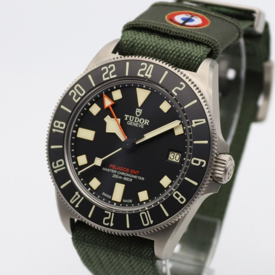 Tudor Pelagos FXD GMT 42mm Black Dial Titanium Green Fabric Strap 2542G267NU - Image 2
