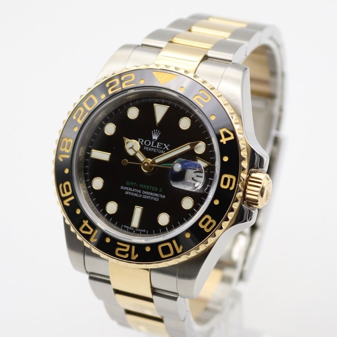Rolex GMT-Master II 40mm Black Dial 18k two tone Yellow Gold/Stainless Steel 116713LN - Image 2