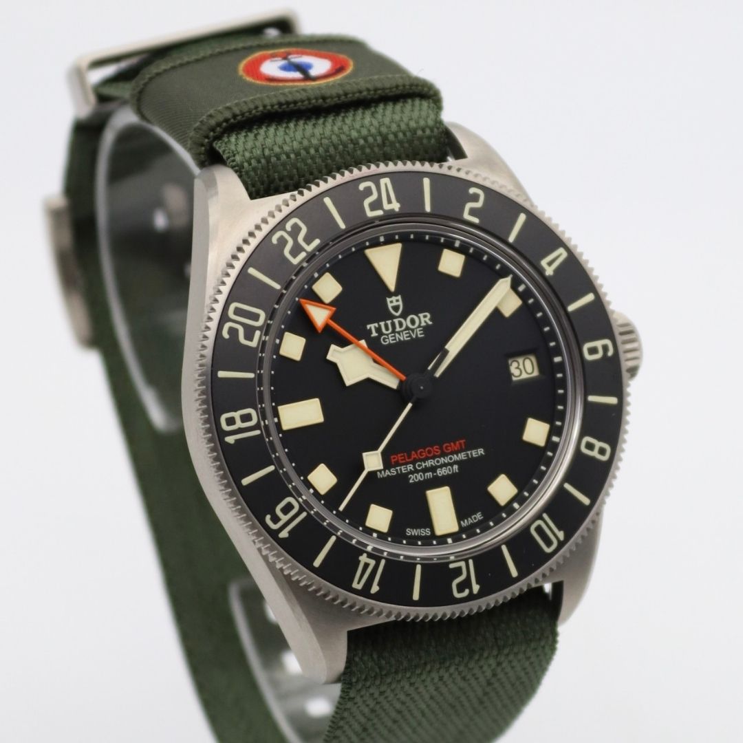 Tudor Pelagos FXD GMT 42mm Black Dial Titanium Green Fabric Strap 2542G267NU - Image 3