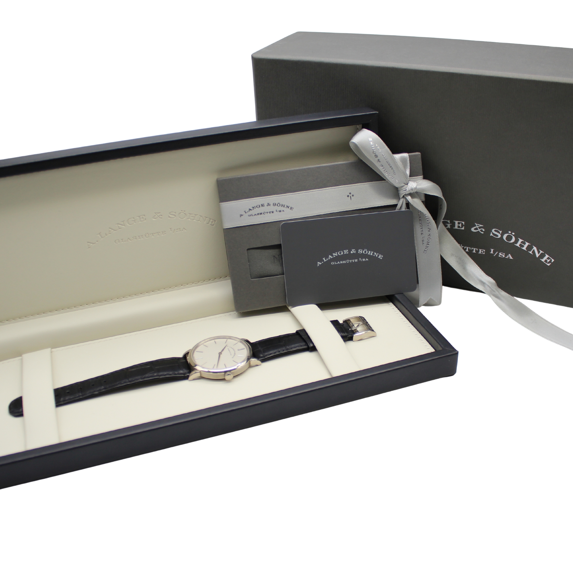 A. Lange & Söhne Saxonia 37mm Silver Dial 18k White Gold Leather Strap 201.207 - Image 5