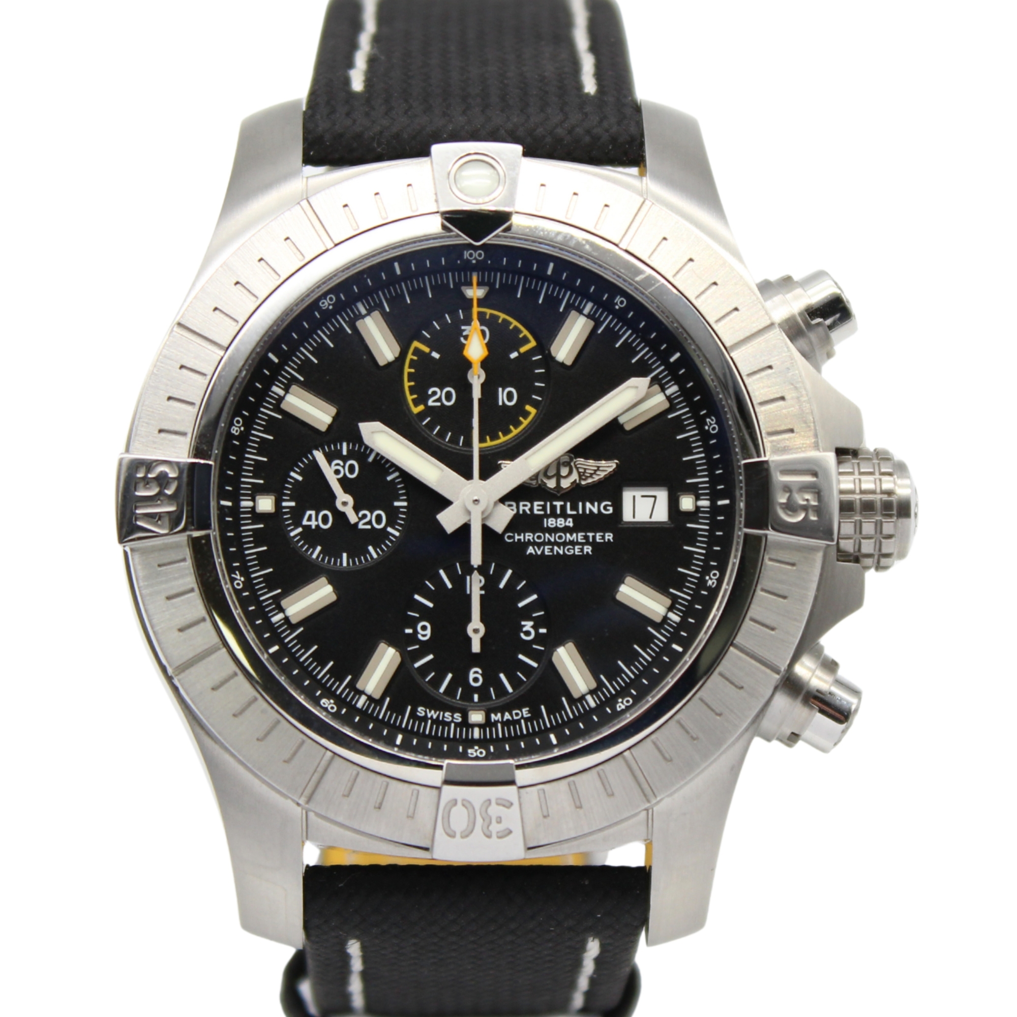 Breitling Avenger Chronograph Black Dial 45mm Stainless Steel A13317