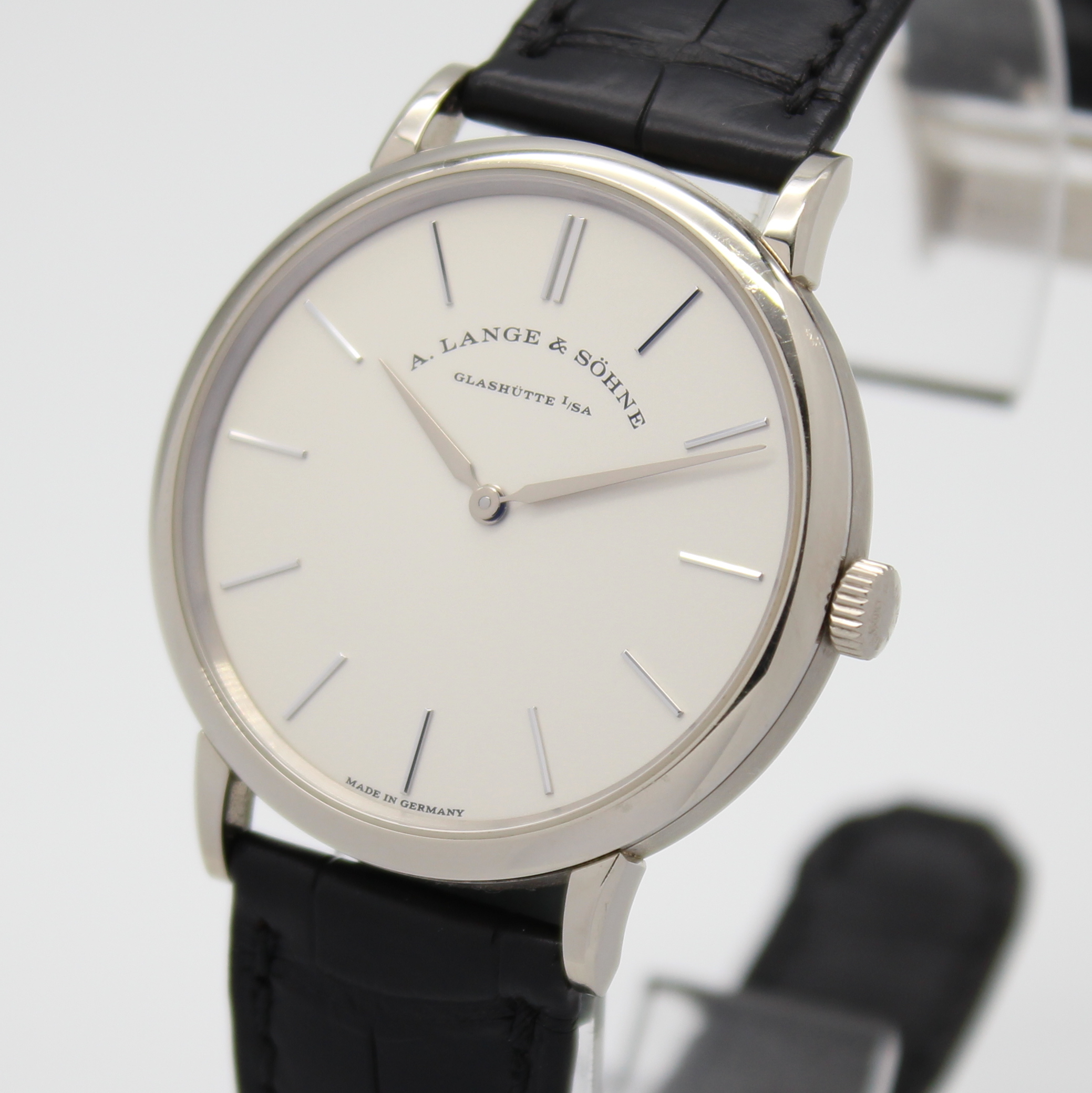 A. Lange & Söhne Saxonia 37mm Silver Dial 18k White Gold Leather Strap 201.207 - Image 2