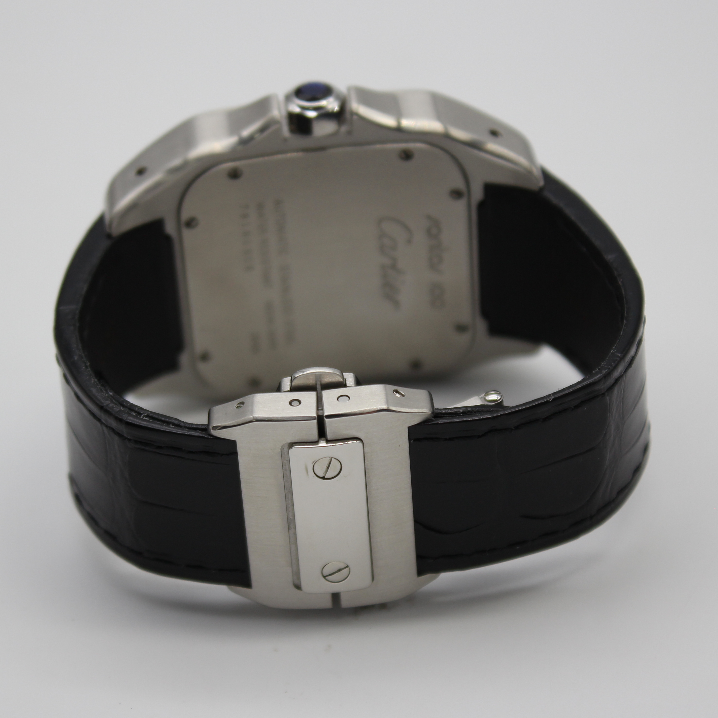 Cartier Santos 100 Large 38 x 51mm White Dial Stainless Steel Leather Strap 2656 - Image 4