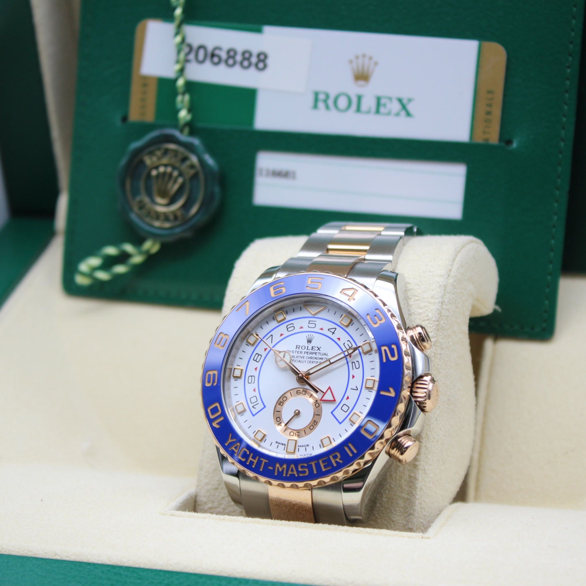 Rolex Yachtmaster II 44mm White Dial 18K Rose Gold/Stainless Steel 116681 - Image 7