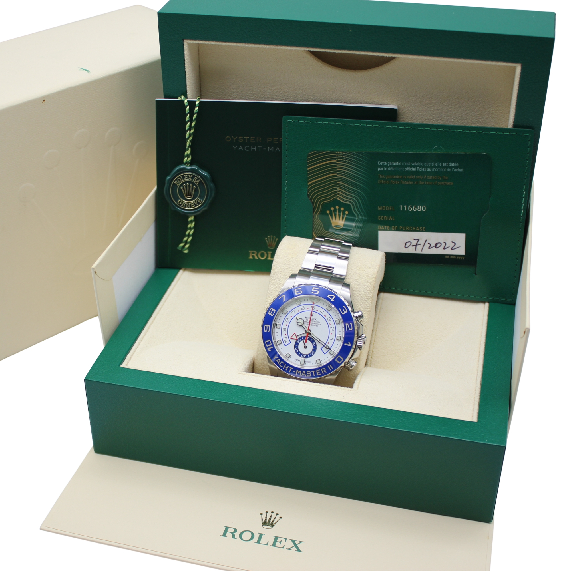 Rolex Yacht-Master II 44mm White Dial Stainless Steel 116680 - Image 7