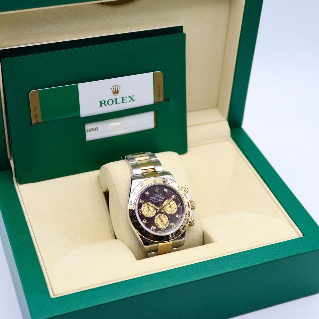 Rolex Daytona 40mm Tahitian Mother of Pearl Diamond Dial Two Tone 116503 - Image 7