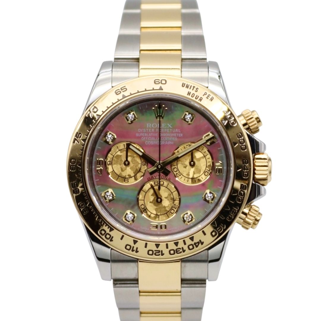 Rolex Daytona 40mm Tahitian Mother of Pearl Diamond Dial Two Tone 116503