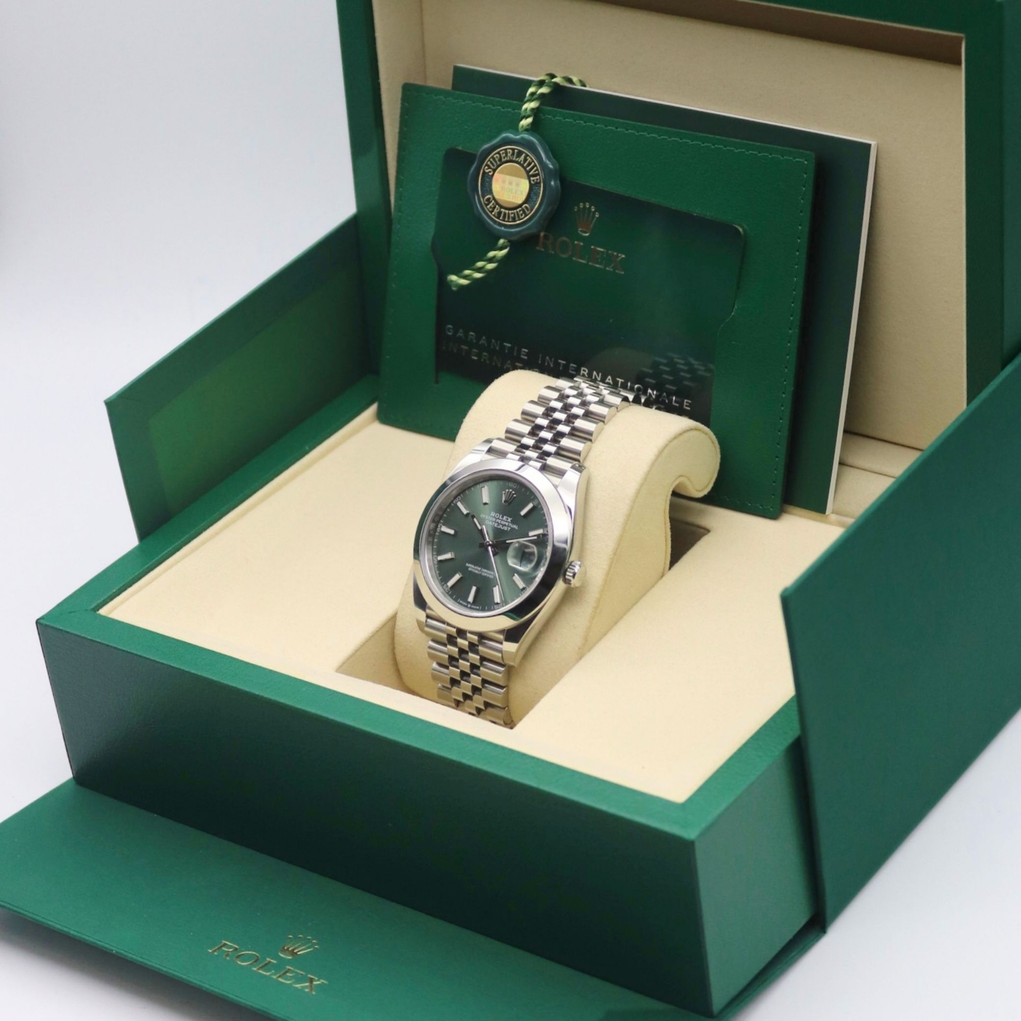 Rolex Datejust 41mm Mint Green Dial Jubilee Bracelet Stainless Steel 126300 - Image 7