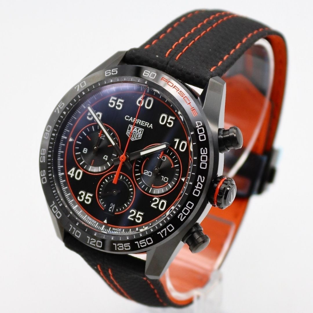 TAG Heuer Carrera Chronograph 'Porsche Orange Racing' 44mm DLC Stainless Steel CBN2A1M.FC6526 - Image 2