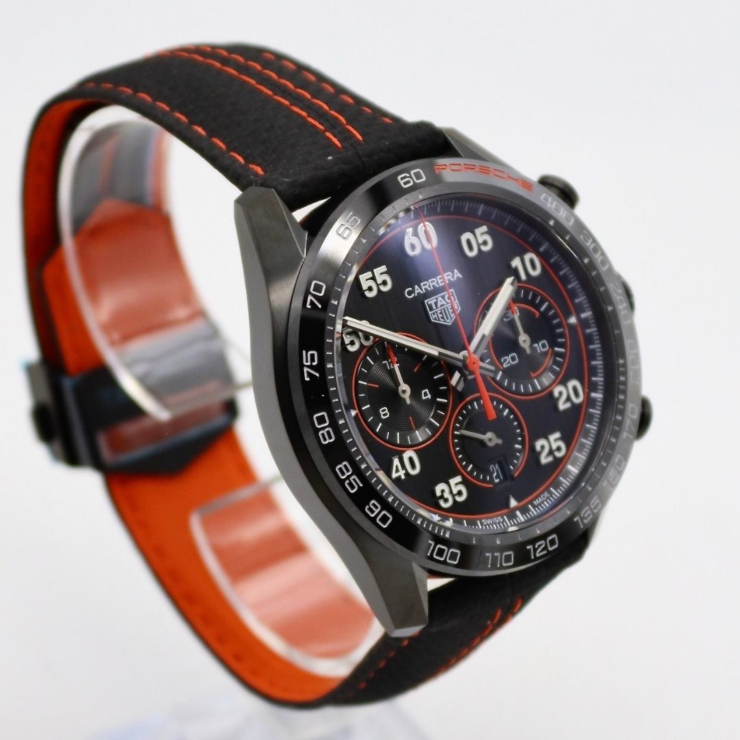 TAG Heuer Carrera Chronograph 'Porsche Orange Racing' 44mm DLC Stainless Steel CBN2A1M.FC6526 - Image 3