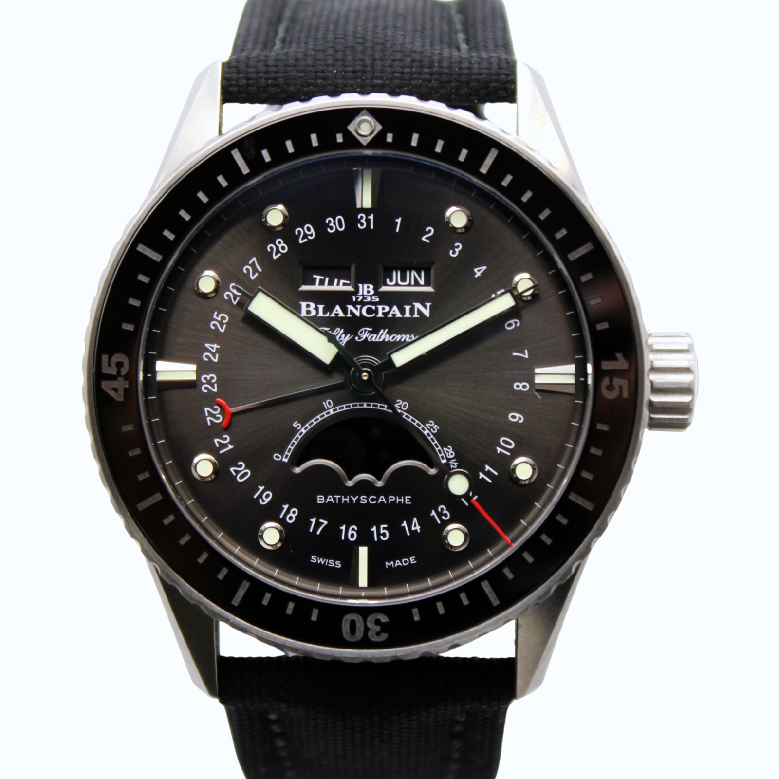 Blancpain Bathyscaphe Quantième Complet Phases de Lune 43mm Grey Dial Stainless Steel 5054 1110 B52A