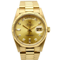 Rolex Rolex Day-Date Yellow Gold Champagne Diamond Dial 36mm 18238