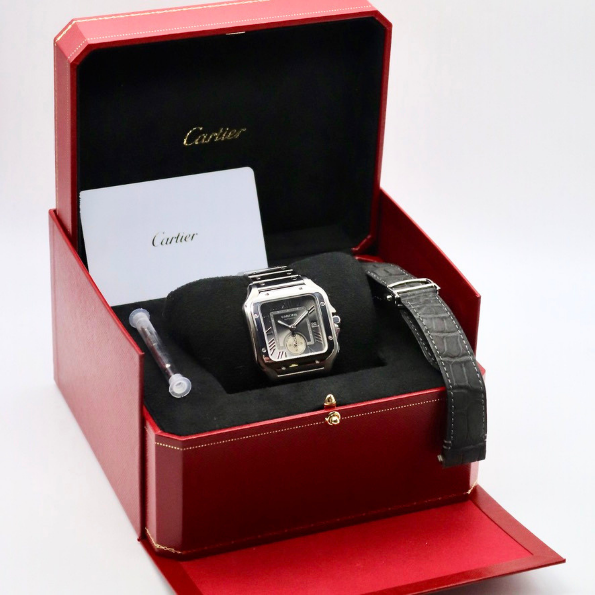 Cartier Santos Dual Time 40mm Grey Dial Stainless Steel WSSA0076 - Image 7