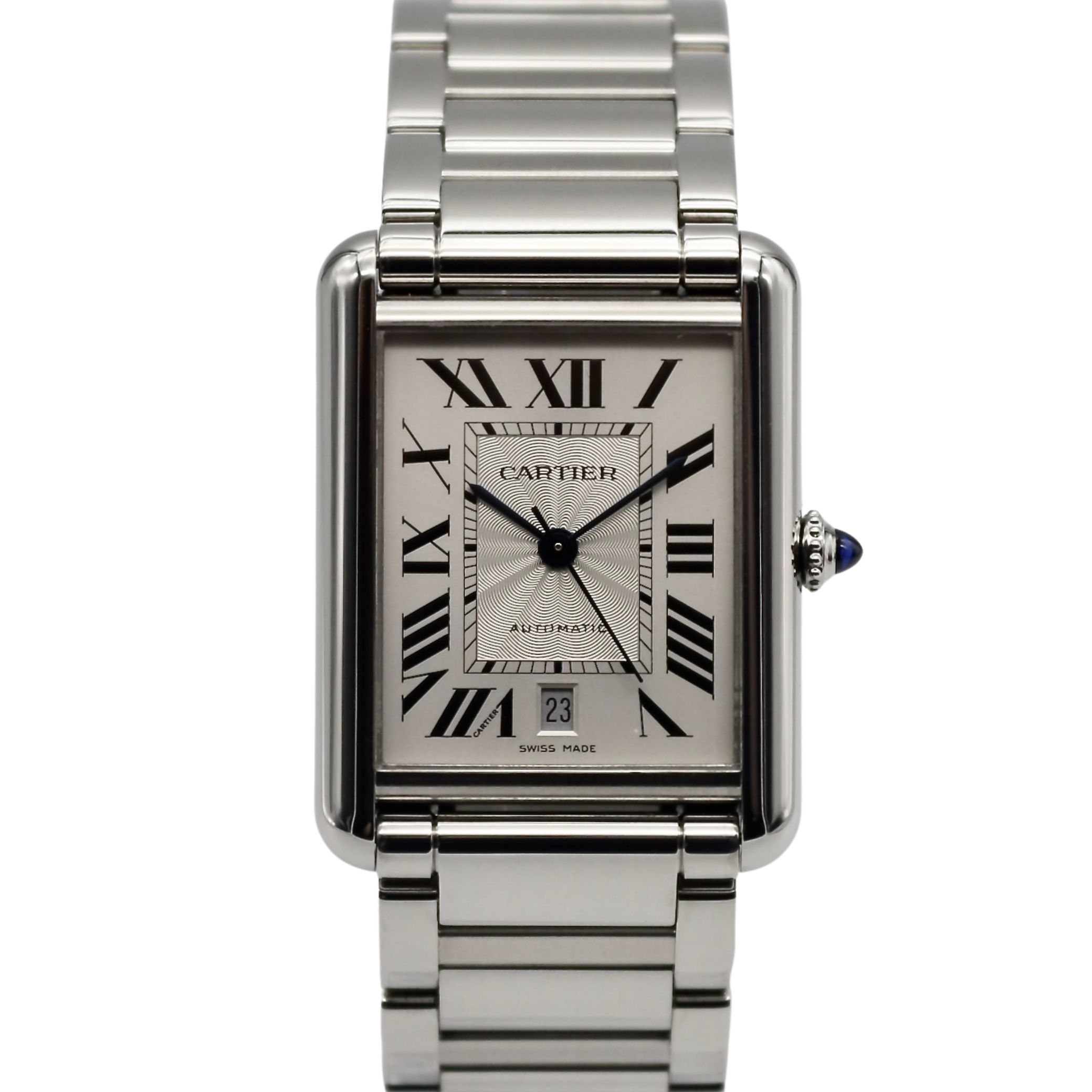 Cartier Tank Must XL Automatic Stainless Steel Silver Dial 41mm WSTA0053
