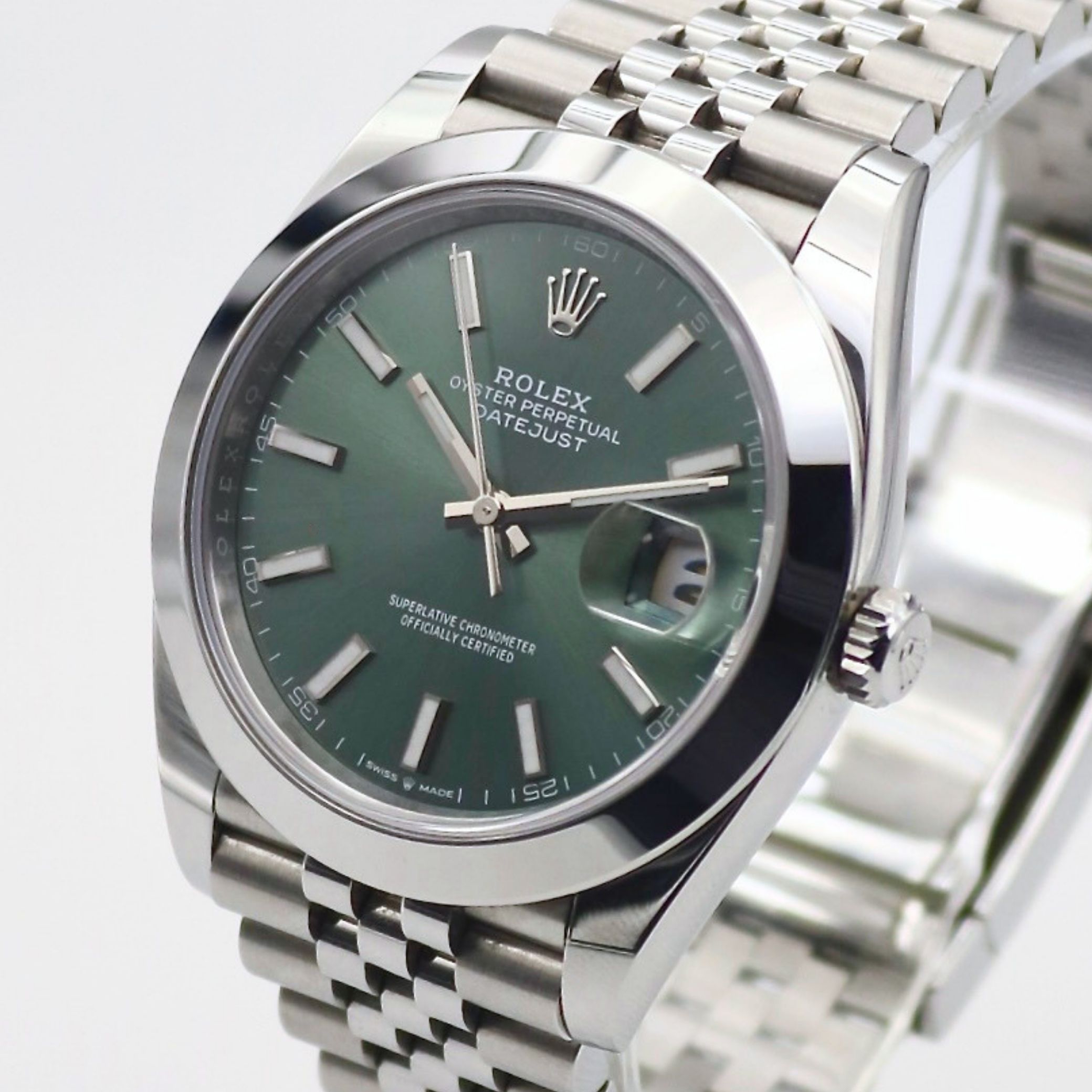 Rolex Datejust 41mm Mint Green Dial Jubilee Bracelet Stainless Steel 126300 - Image 2