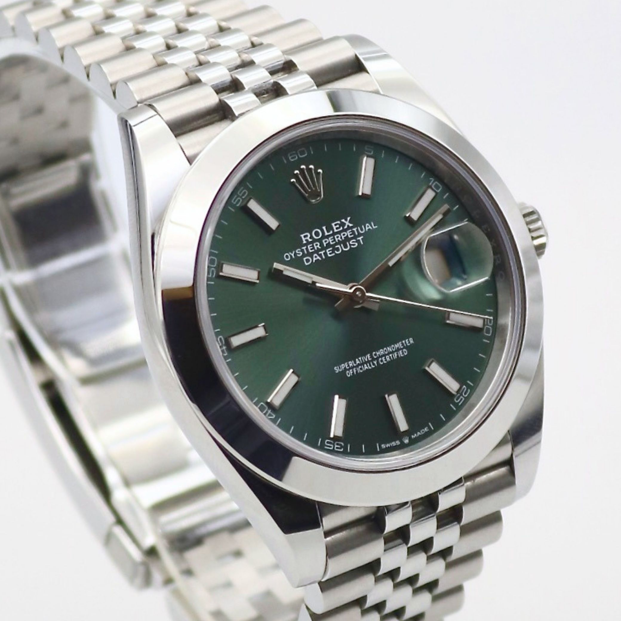 Rolex Datejust 41mm Mint Green Dial Jubilee Bracelet Stainless Steel 126300 - Image 3