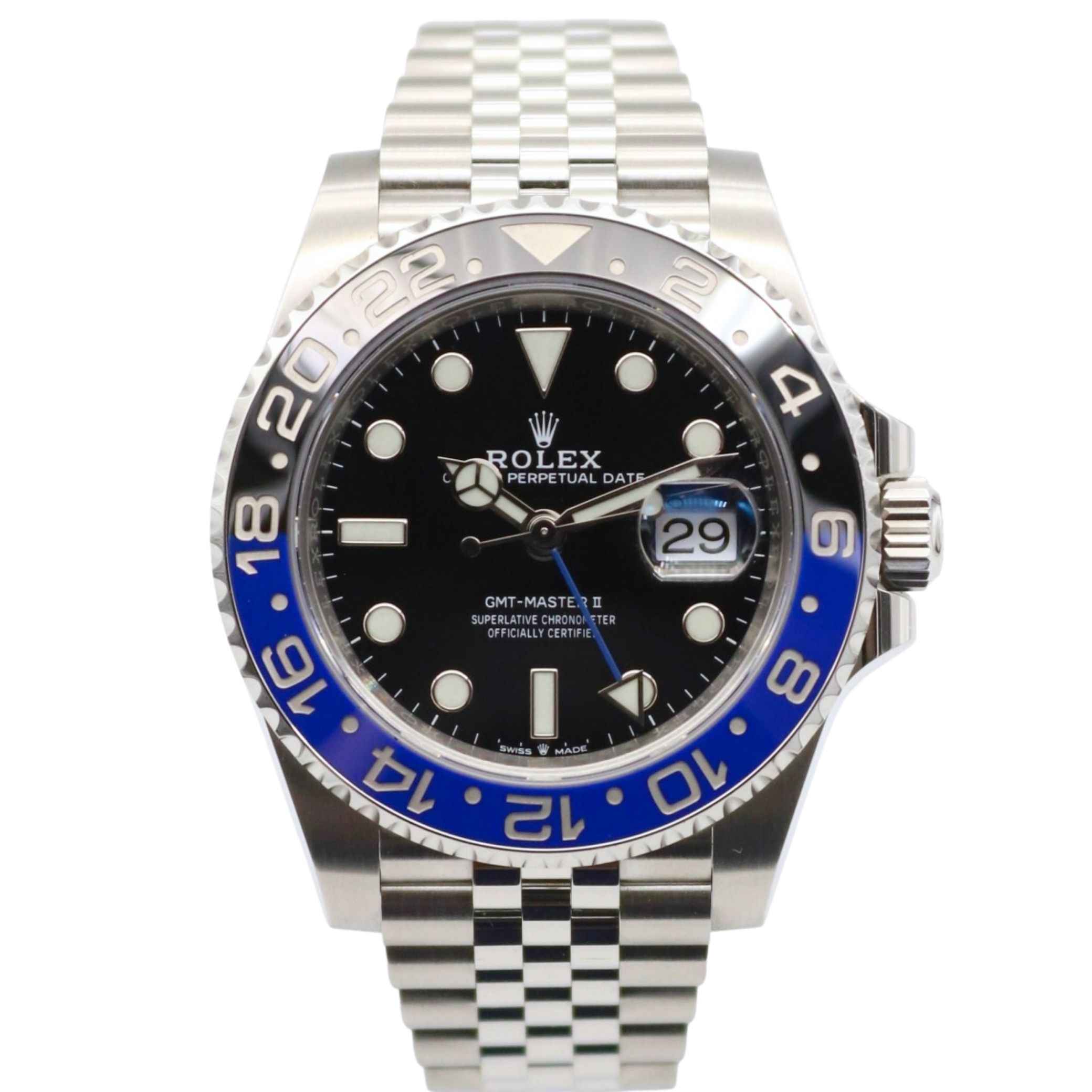 Rolex GMT Master II 40mm ‘Batgirl’ Jubilee Bracelet Stainless Steel 126710BLNR